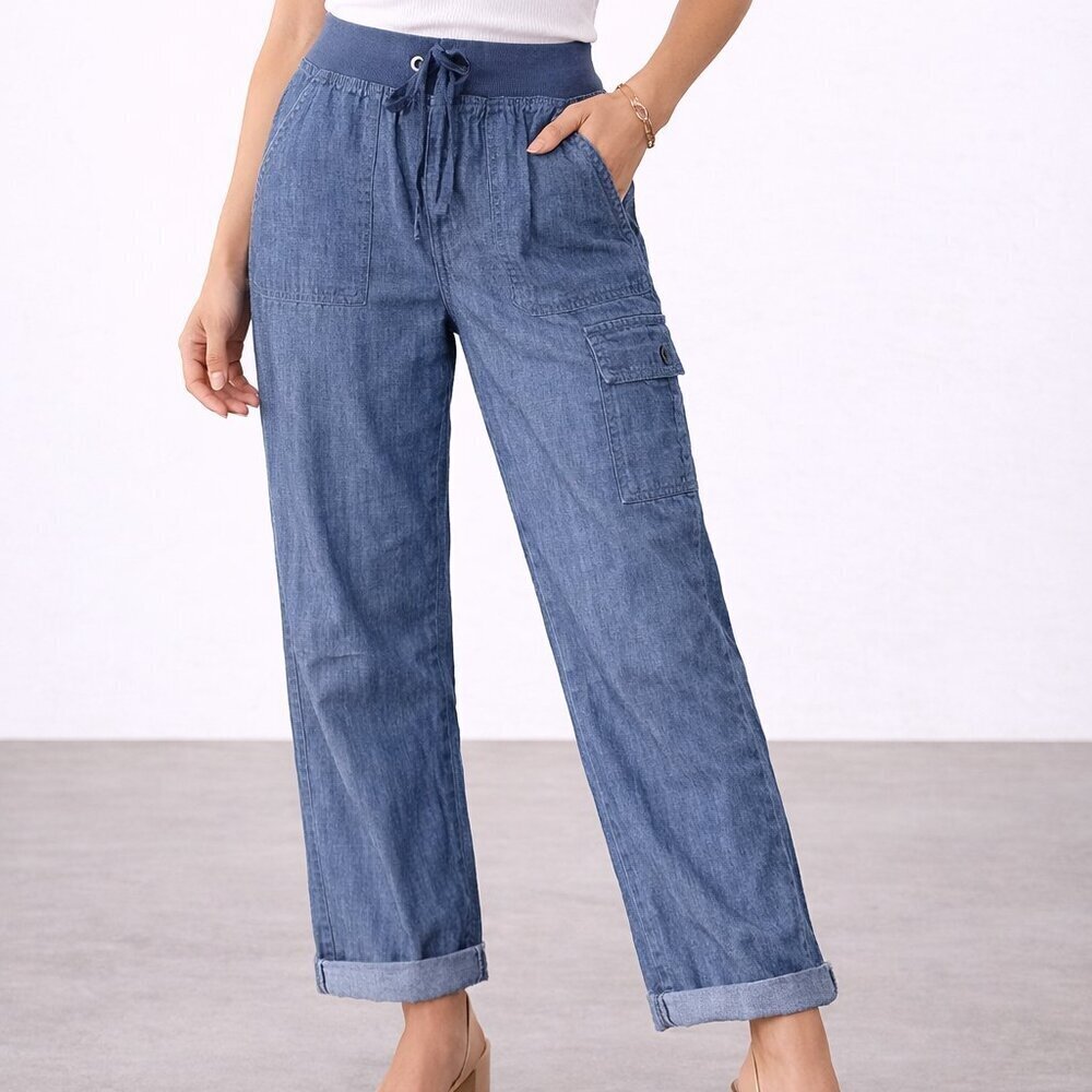 Tommy Hilfiger Chambray Pants Small NWT Relaxed